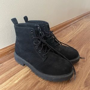 H&M Divided Chunky Suede Combat Boots